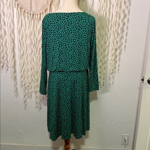 Boden NWT Green and Navy Polka Dot Dress Size 14R - Picture 4 of 12
